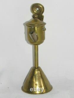 09F11 Antique Whale Oil Lamp Belgian Flemish Folk Art 19th Century