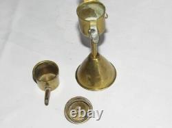 09F11 Antique Whale Oil Lamp Belgian Flemish Folk Art 19th Century
