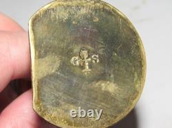09F11 Antique Whale Oil Lamp Belgian Flemish Folk Art 19th Century