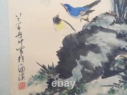 162 Japanese prints birds singing competition scroll Painting on paper 19th century
