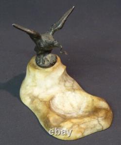 1850 beautiful eagle bronze pocket watch holder animal sculpture 12 cm 535 g statuette sculpture
