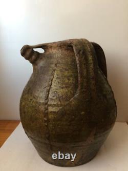 18th Century Antique Glazed Earthenware Jug, Beauronne, Dordogne