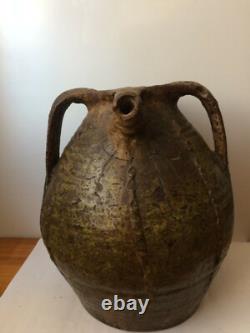 18th Century Antique Glazed Earthenware Jug, Beauronne, Dordogne