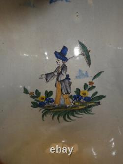 18th Century Large Ceramic Toilet Basin with Character Under an Umbrella