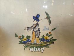 18th Century Large Ceramic Toilet Basin with Character Under an Umbrella