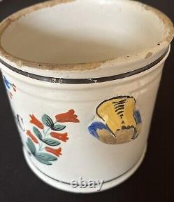 18th century Nevers faience tobacco jar old ceramic 17 cm
