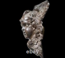 18th-century wooden sculpture of an old religious cherub angel 
 <br/>
  