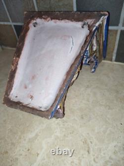 19th Century Faience Wall Shelf with Anthropomorphic Character