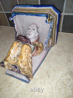 19th Century Faience Wall Shelf with Anthropomorphic Figure