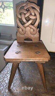 19th Century Folk Art: Master's Work of Alsatian Miniature Carved Wooden Chair.