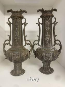 19th-Century Napoleon III Spelter Vase – For Restoration