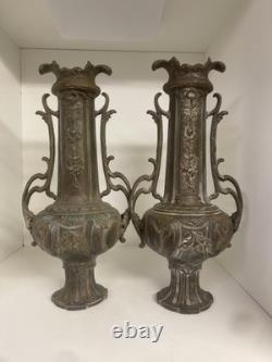 19th-Century Napoleon III Spelter Vase – For Restoration