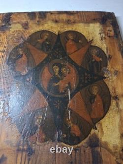 19th Century Russian Orthodox Icon. Mother of God? Burning Bush