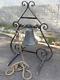19th Century, Imposing Bronze Bell + Wrought Iron Support 1m08, Church Chapel