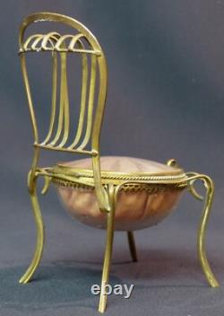 19th superb jewelry box case padded 16cm 175g miniature chair