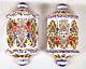 20th Pair Of Hand-painted Ceramic Wall Sconces Portugal Art