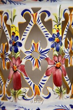 20th Pair of Hand-Painted Ceramic Wall Sconces PORTUGAL ART