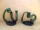 2 Antique Reims Glass Cellar Candle Holders &ndash; Folk Art