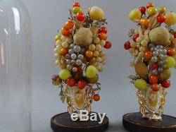 2 Globes Bridal Cabinet Curiosity Napoleon III Fruit Blown Glass