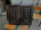 2 Gothic Carved Wooden Panels, Early Period Oak, 2 Soldiers