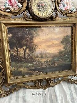 2 Signed Paintings with Integrated Clock