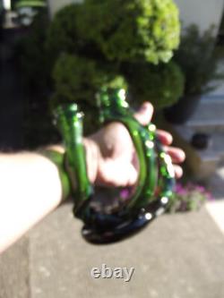 2 antique cellar rat glass candlesticks Reims popular art