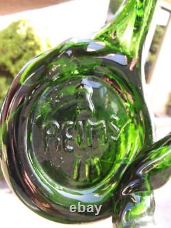 2 antique cellar rat glass candlesticks Reims popular art