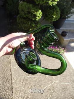 2 antique cellar rat glass candlesticks Reims popular art