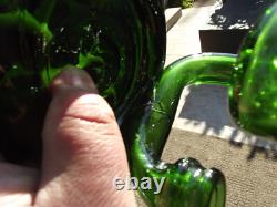 2 antique cellar rat glass candlesticks Reims popular art