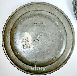 2 antique tin plates richly engraved Delattre Abbeville 1686 XVIIth