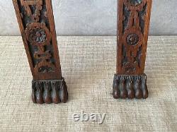 5 carved wooden columns with angelic putti heads