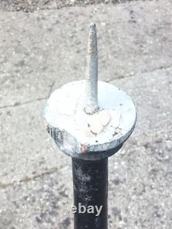 99 cm Pair of antique large candlesticks, turned wood, 18th-19th century