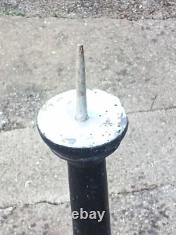 99 cm Pair of antique large candlesticks, turned wood, 18th-19th century