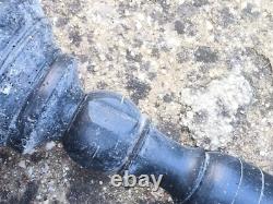 99 cm Pair of antique large candlesticks, turned wood, 18th-19th century