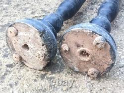 99 cm Pair of antique large candlesticks, turned wood, 18th-19th century