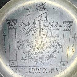 ANCIENT FREEMASONRY GRAND REVOLUTIONARY PLATE 37 cm in ENGRAVED TIN 1796 18th