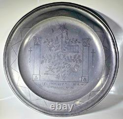 ANCIENT FREEMASONRY GRAND REVOLUTIONARY PLATE 37 cm in ENGRAVED TIN 1796 18th