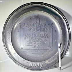 ANCIENT FREEMASONRY GRAND REVOLUTIONARY PLATE 37 cm in ENGRAVED TIN 1796 18th