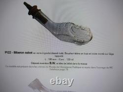 ANCIENT MYSTERY BABY BOTTLE blown molded glass FOLK ART FEEDING BOTTLE