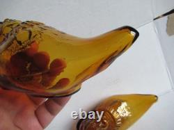 ANCIENT MYSTERY BABY BOTTLE blown molded glass FOLK ART FEEDING BOTTLE