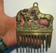 Ancient Rare Horse Hair Comb Bronze Horses Antique Brass Horse Folk Art