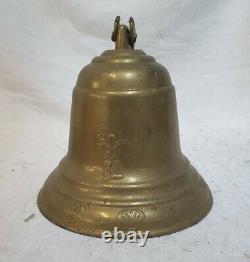 ANCIENT SOLID BRONZE CONVENT BELL beautiful engravings angels