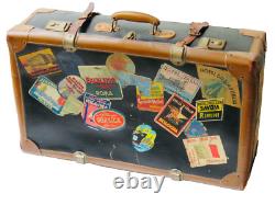 ANTIQUE SUITCASE 1920/30 MANY LABELS (authentic) OF ITALIAN HOTELS