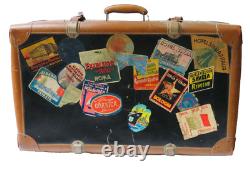 ANTIQUE SUITCASE 1920/30 MANY LABELS (authentic) OF ITALIAN HOTELS