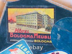 ANTIQUE SUITCASE 1920/30 MANY LABELS (authentic) OF ITALIAN HOTELS