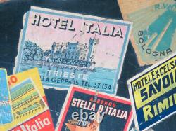 ANTIQUE SUITCASE 1920/30 MANY LABELS (authentic) OF ITALIAN HOTELS