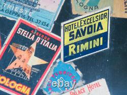 ANTIQUE SUITCASE 1920/30 MANY LABELS (authentic) OF ITALIAN HOTELS