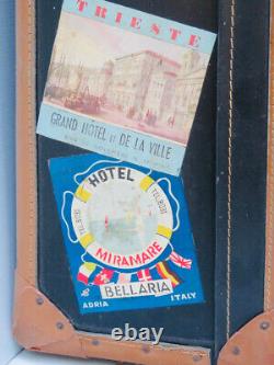 ANTIQUE SUITCASE 1920/30 MANY LABELS (authentic) OF ITALIAN HOTELS