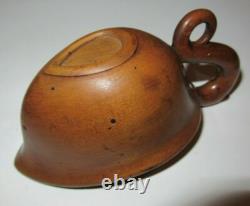ANTIQUE WOODEN FEEDING BOTTLE INFANT CUP 19th CENTURY FOLK ART