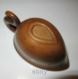 ANTIQUE WOODEN NURSING CUP FOR INFANTS 19th CENTURY FOLK ART FEEDING BOTTLE